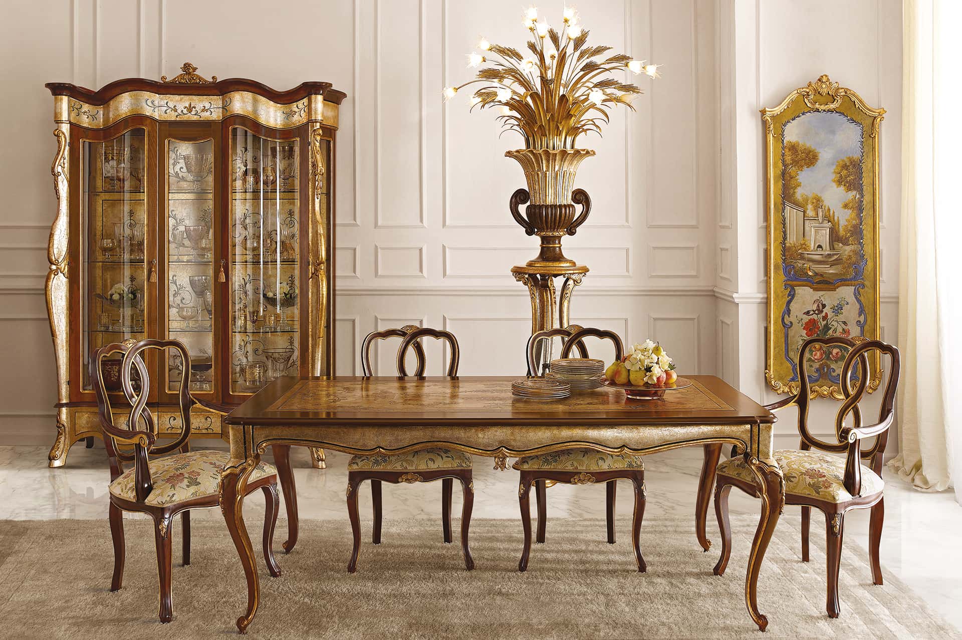 Italian Style Dining Room In White